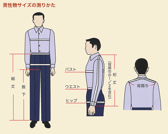 採寸の仕方 サイズガイド